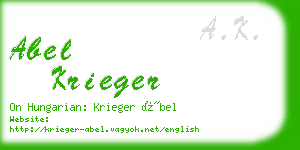 abel krieger business card